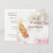 大理石 40周年結婚記念日招待状 招待状 (正面/裏面)