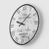 大理石 40周年 結婚記念日 名入れ ラージ壁時計 (傾斜)