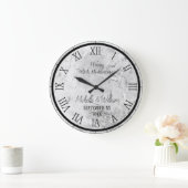 大理石 40周年 結婚記念日 名入れ ラージ壁時計 (ホーム)
