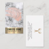 大理石 | Metal Trim Beautician Stylist 名刺 (正面/裏面)