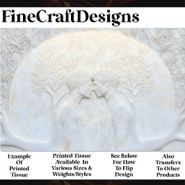 大理石LGBTQカップルの愛の彫刻X5Decopage 薄葉紙