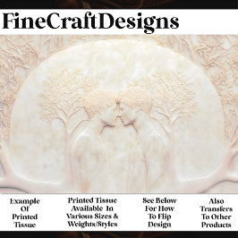 大理石LGBTQカップルの愛の彫刻X6デコページ 薄葉紙