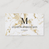 大理石QRコードフェイク金箔 名刺 (正面)