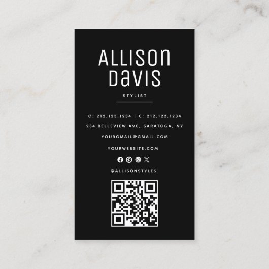 大理石QRコード 名刺 (裏面)