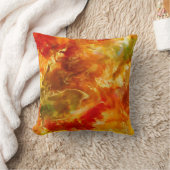 大理石re，オレンジ，金ゴールド，緑の大理石プリント枕 クッション (ブランケット)
