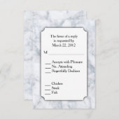 大理石RSVPとメニュー選択 出欠カード (正面/裏面)