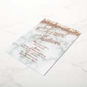 大理石Sweet sixteenバラ金ゴールドプレスグリッター 箔招待状 (回転した状態)