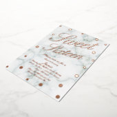 大理石Sweet sixteenバラ金ゴールド押し込み 箔招待状 (回転した状態)