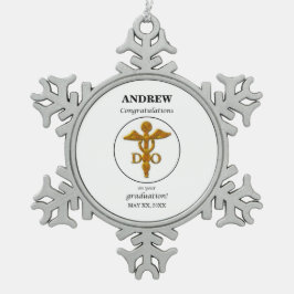 大理骨病卒業祝い医師 スノーフレークピューターオーナメント