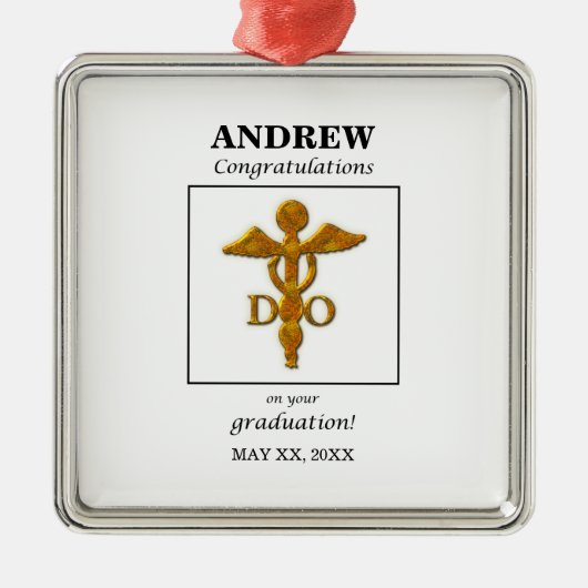 大理骨病卒業祝い医師 メタルオーナメント (正面)