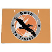 大生まれ抱き枕に旅行する ラージペーパーバッグ (正面)