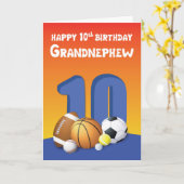 大甥10誕生日スポーツボール カード (黄色い花)