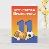 大甥11誕生日スポーツボール カード (黄色い花)