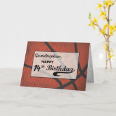 大甥14誕生日バスケットボール カード (黄色い花)