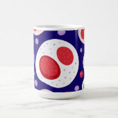 大白血球パターンのコーヒーマグ コーヒーマグカップ (中央)