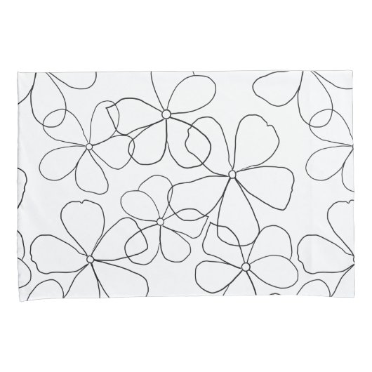 大白黒手描き花枕 枕カバー (正面右)