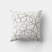 大白黒手描き花装飾用クッション クッション (裏面)