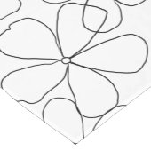 大白黒手描き花 ショートテーブルランナー (コーナー)