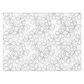 大白黒手描き花 テーブルクロス (正面(横))