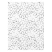 大白黒手描き花 テーブルクロス (正面)