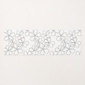 大白黒手描き花 ヨガマット (裏面(横))