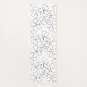 大白黒手描き花 ヨガマット (裏面)