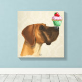 大皿とカップケーキ キャンバスプリント (インサイチュ (ウッドフロア))