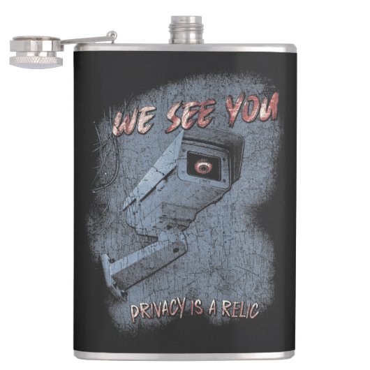 大目を見張る – テクノ – ディストピアのストリートウェアデザイン フラスク (オープン)