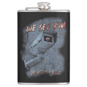 大目を見張る – テクノ – ディストピアのストリートウェアデザイン フラスク (正面)