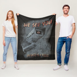 大目を見張る – テクノ – ディストピアのストリートウェアデザイン フリースブランケット