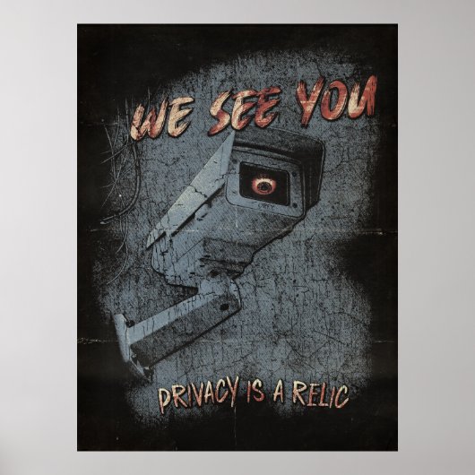 大目を見張る – テクノ – ディストピアのストリートウェアデザイン ポスター (正面)