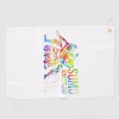 大相撲レスリング練習力士日本 ゴルフタオル (横)