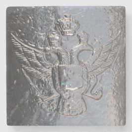 大砲に両頭のワシ ストーンコースター