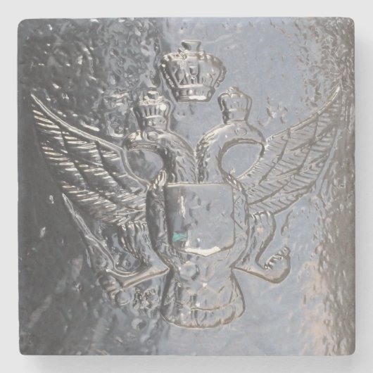 大砲に両頭のワシ ストーンコースター (正面)