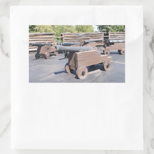 大砲のコレクション 長方形シール (バッグ)