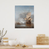 大砲のショット、ウィレム・ヴァン・ド・ヴェルデ・ヤング ポスター (キッチン)