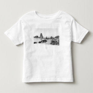 大砲のビーチ、オレゴンの写真のビーチ場面 トドラーTシャツ