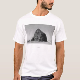大砲のビーチ、オレゴンの写真の三角波の石 Tシャツ