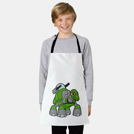 大砲を持つロボットとしての亀 エプロン (着用した状態)