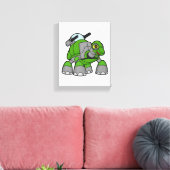 大砲を持つロボットとしての亀 キャンバスプリント (インサイチュ (リビング))