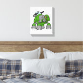 大砲を持つロボットとしての亀 キャンバスプリント (インサイチュ (寝室))