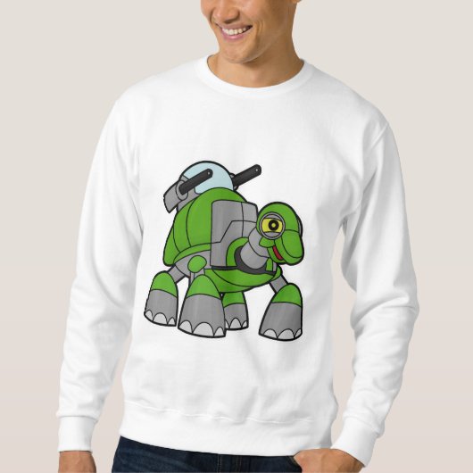 大砲を持つロボットとしての亀 スウェットシャツ (正面)