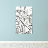 大砲を発射する兵士 キャンバスプリント (インサイチュ (ウッドフロア))