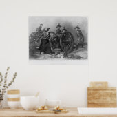 大砲を装填したモリー投手機のポートレート ポスター (キッチン)