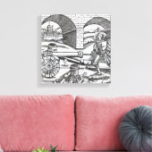 大砲を装填する男 キャンバスプリント (インサイチュ (リビング))