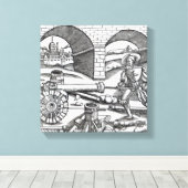 大砲を装填する男 キャンバスプリント (インサイチュ (ウッドフロア))