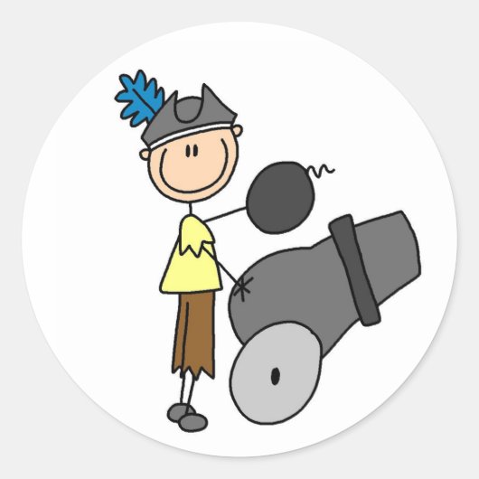 大砲シール付き海賊 ラウンドシール (正面)