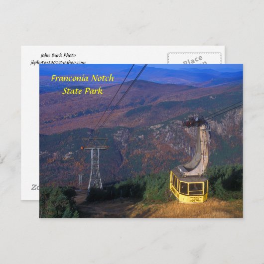 大砲山の市街電車、Franconiaのノッチ ポストカード (正面/裏面)