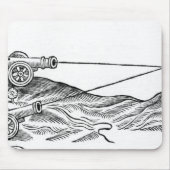 大砲火のイラストレーション マウスパッド (正面)