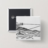 大砲火のイラストレーション 缶バッジ (正面&裏面)